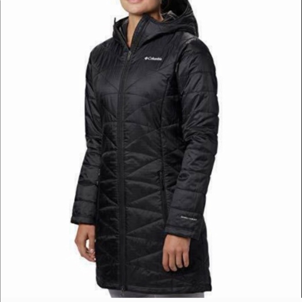 Columbia Mighty Lite Long Black Hooded Jacket 1X
